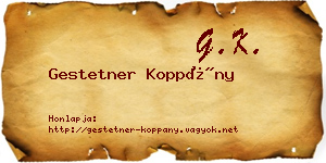 Gestetner Koppány névjegykártya